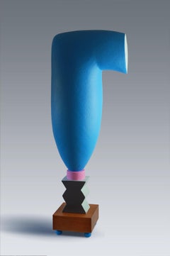 Serendipity 2 by Patricia Volk - Abstract ceramic sculpture, painted clay, totem