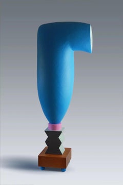 Serendipity 2 by Patricia Volk - Abstract ceramic sculpture, painted clay, totem