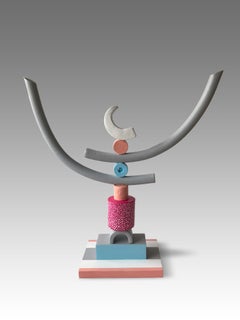 Signal (2) by Patricia Volk - Abstract ceramic sculpture, painted clay, dynamic