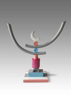 Signal (2) by Patricia Volk - Abstract ceramic sculpture, painted clay, dynamic