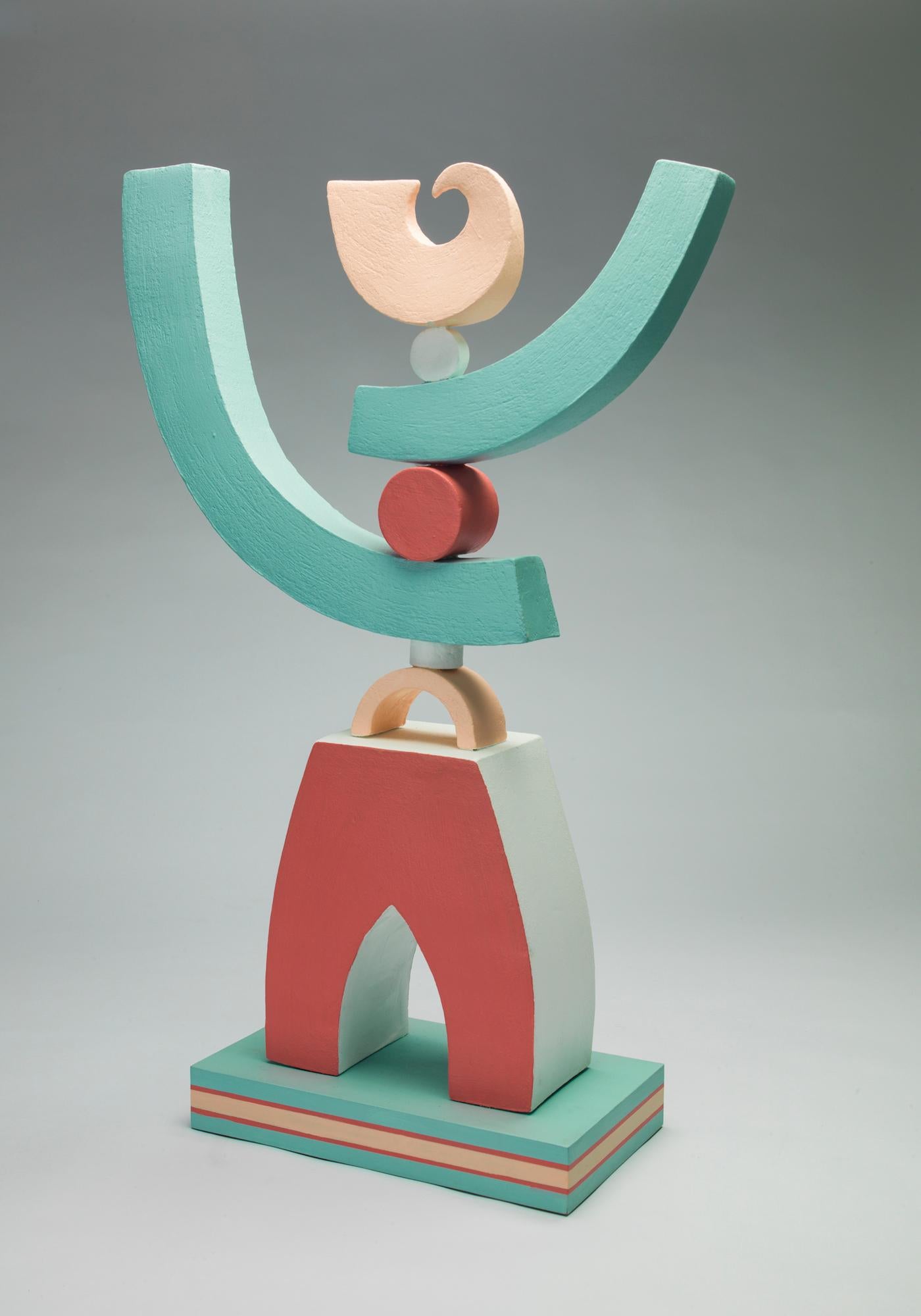 Signal by Patricia Volk - Abstract ceramic sculpture, painted clay