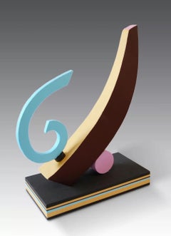 Sisyphus by Patricia Volk - Abstract ceramic sculpture, painted clay, geometric