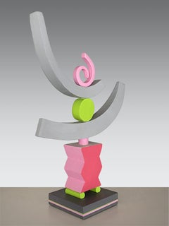 Totem (4) di Patricia VOLK - Scultura astratta in ceramica, argilla dipinta, dinamica