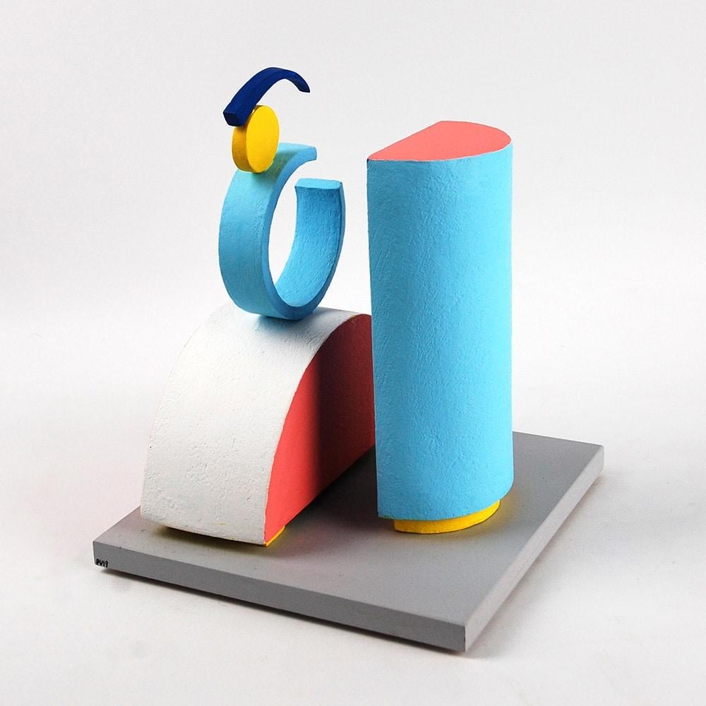 Union di Patricia VOLK - Scultura astratta in ceramica, argilla dipinta, colorata - Abstract Sculpture Grigio di Patricia Volk