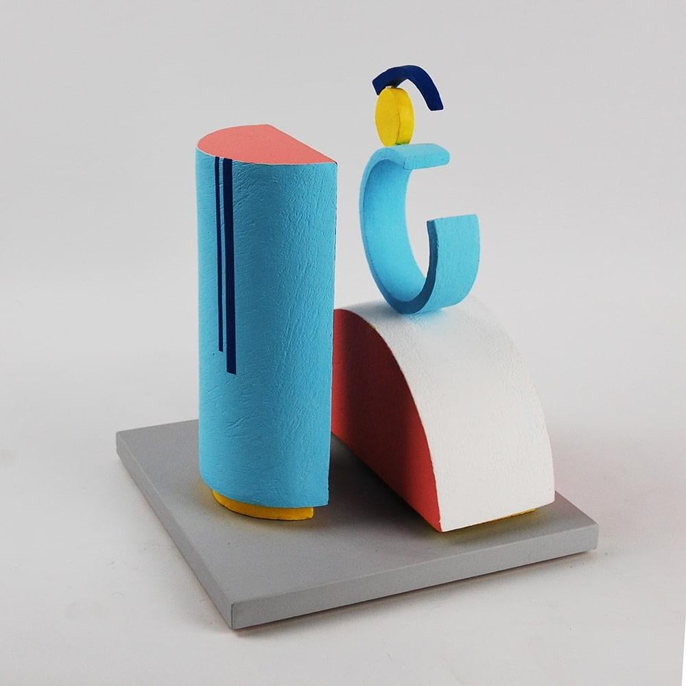 Union de Patricia Volk - Sculpture céramique abstraite, argile peinte colorée en vente 4