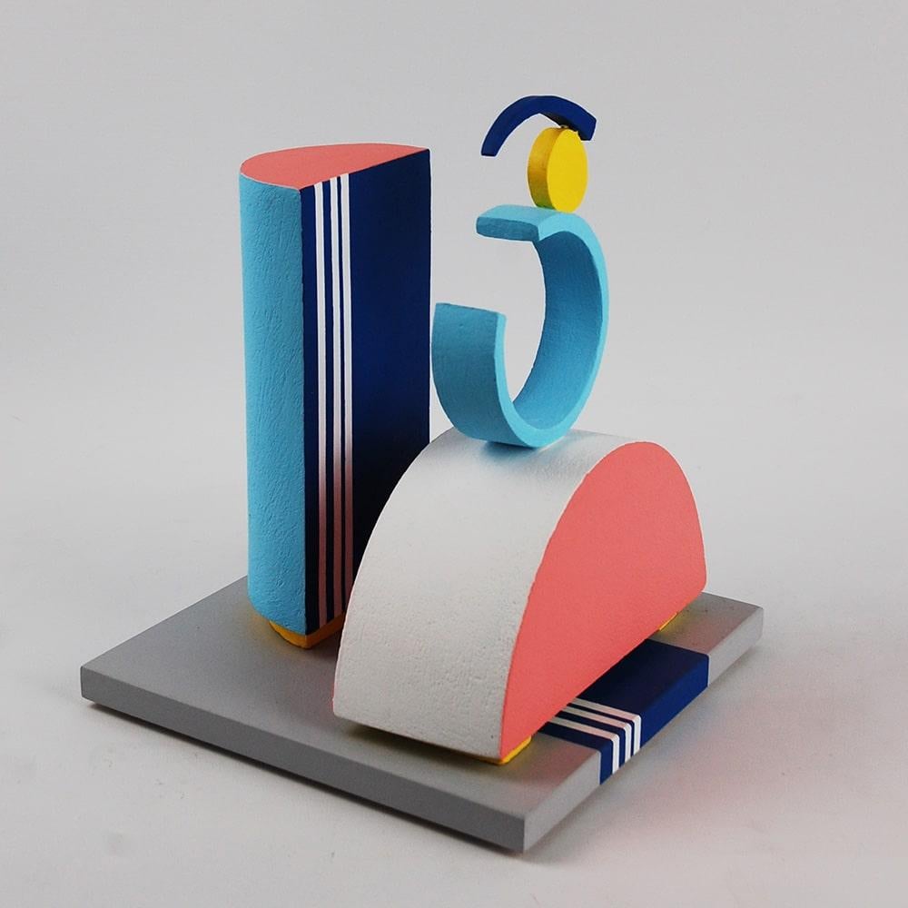 Abstract Sculpture di Patricia Volk - Union di Patricia VOLK - Scultura astratta in ceramica, argilla dipinta, colorata