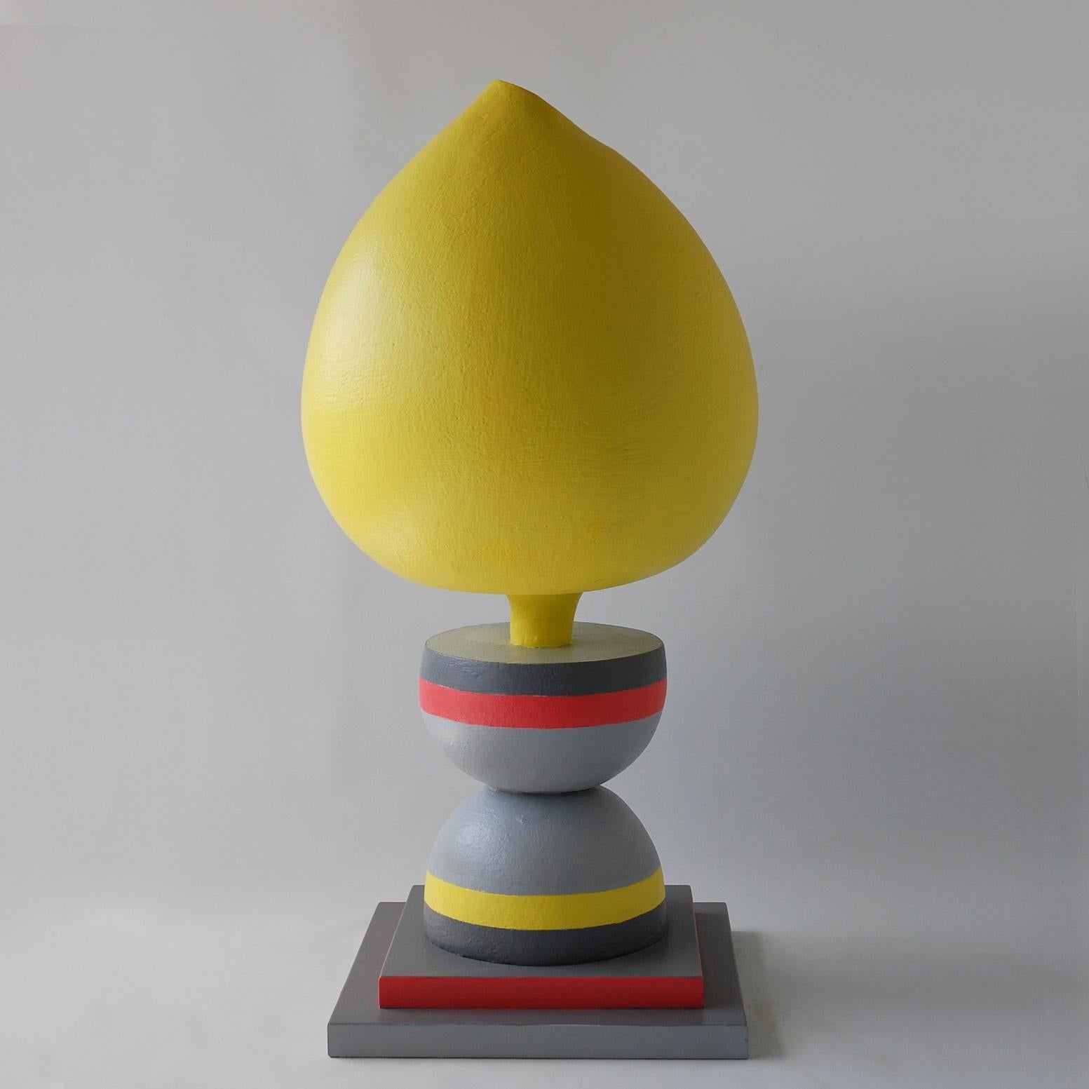 Upward (4) by Patricia Volk - Abstract ceramic sculpture, painted clay, bright For Sale 3