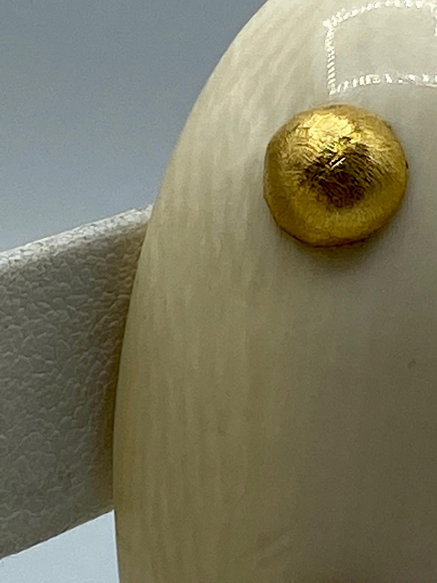 Patricia Von Musulin Large Oval Bone & Gold Vermeil Button Earrings 6