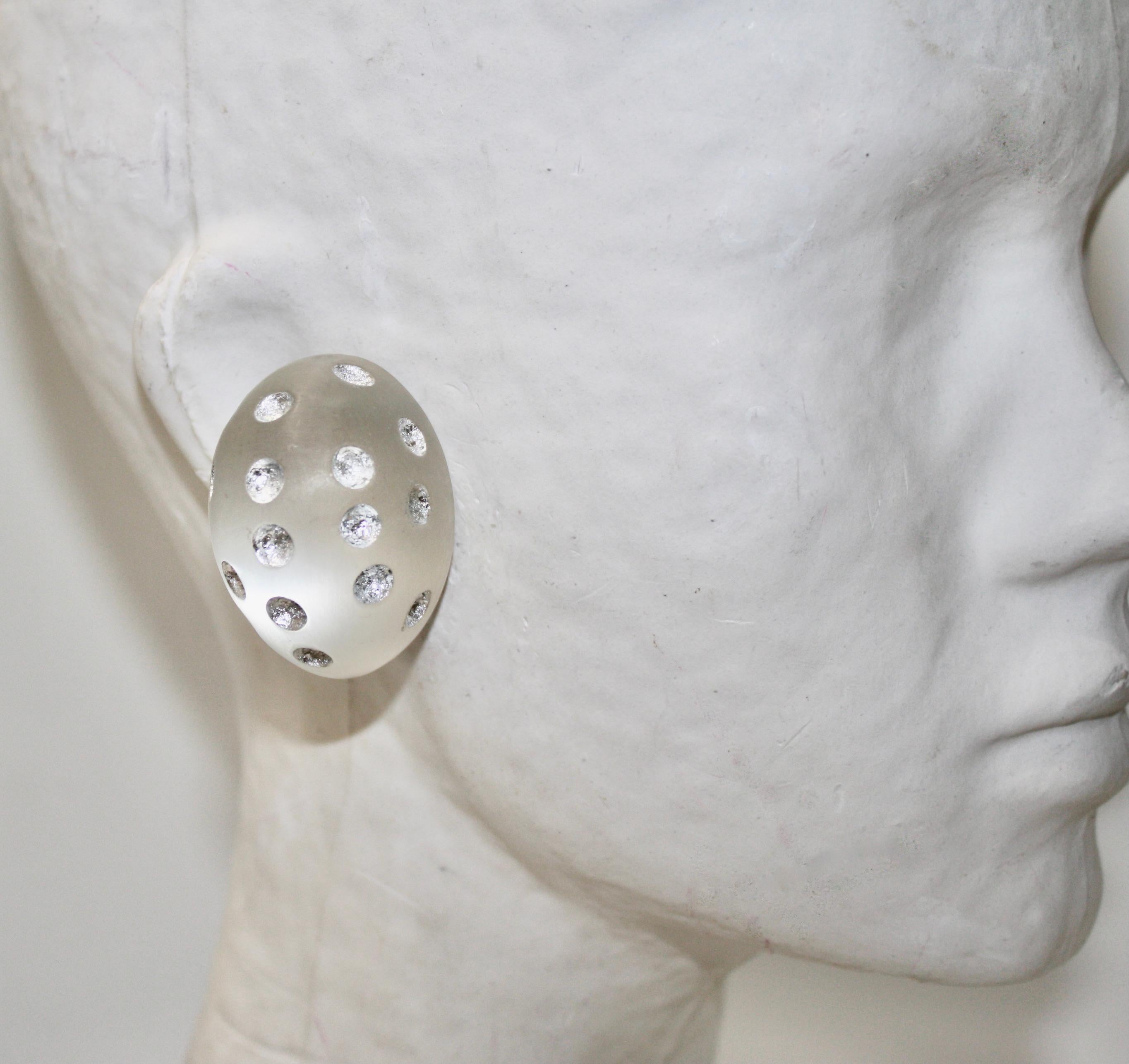 Modern Patricia Von Musulin Frosted Lucite with Silver Dots