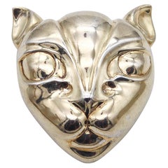Broche géométrique visage de chats PATRICIA VON MUSULIN en argent sterling massif .925