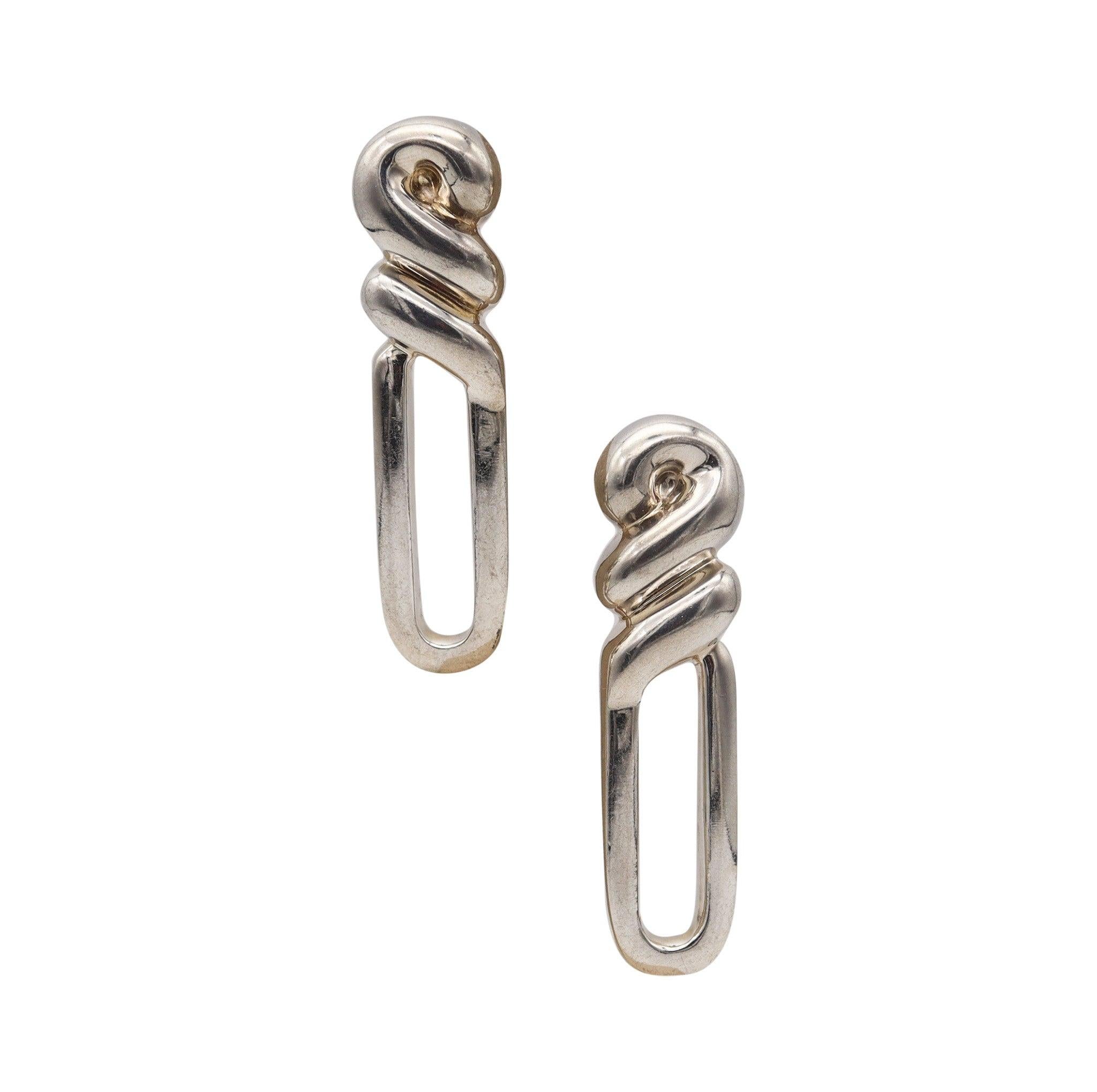 PATRICIA VON MUSULIN Pendientes colgantes geométricos en plata de ley 925 en venta 1