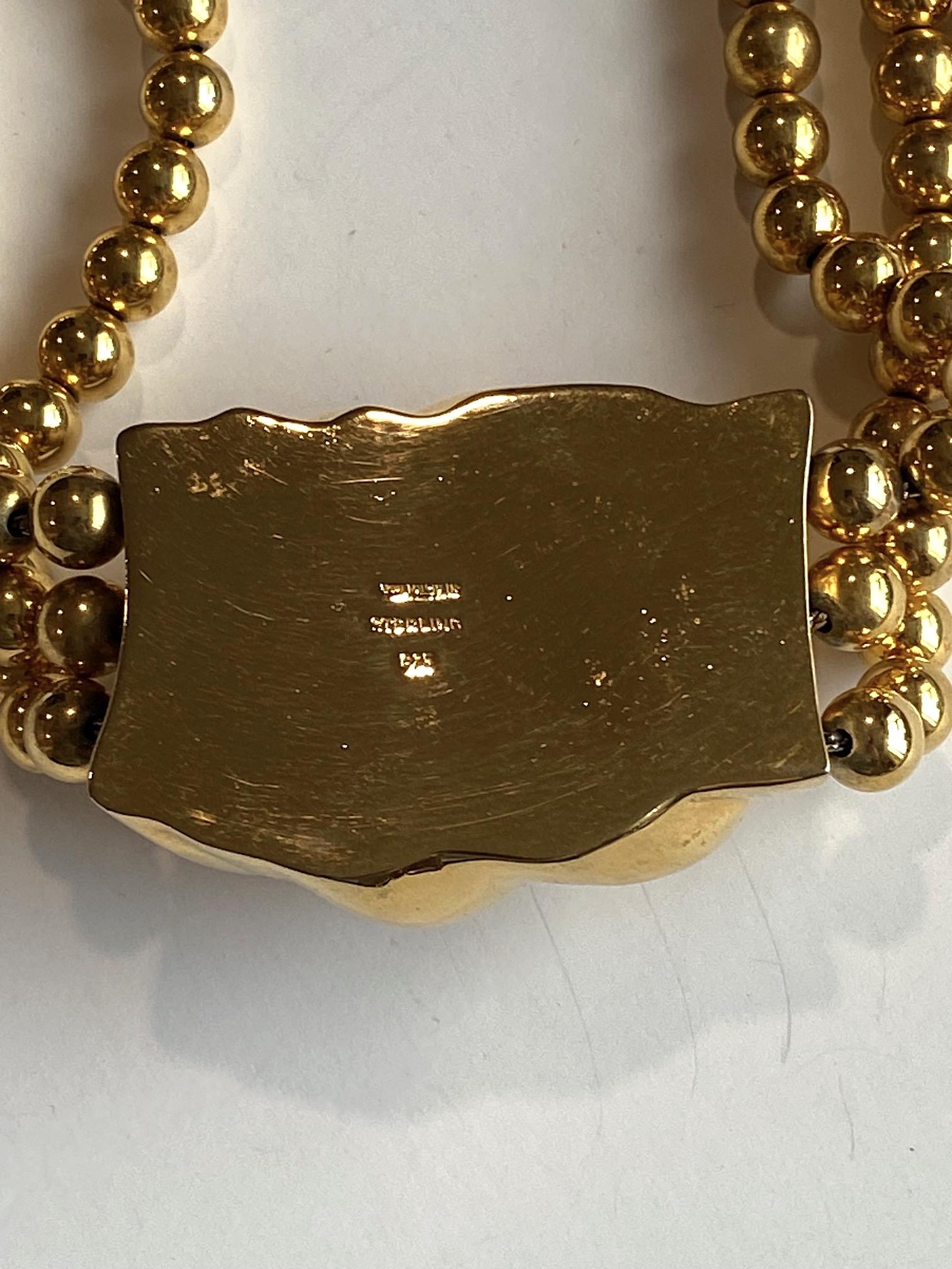 Patricia Von Musulin Gold on Sterling Silver Necklace For Sale 8