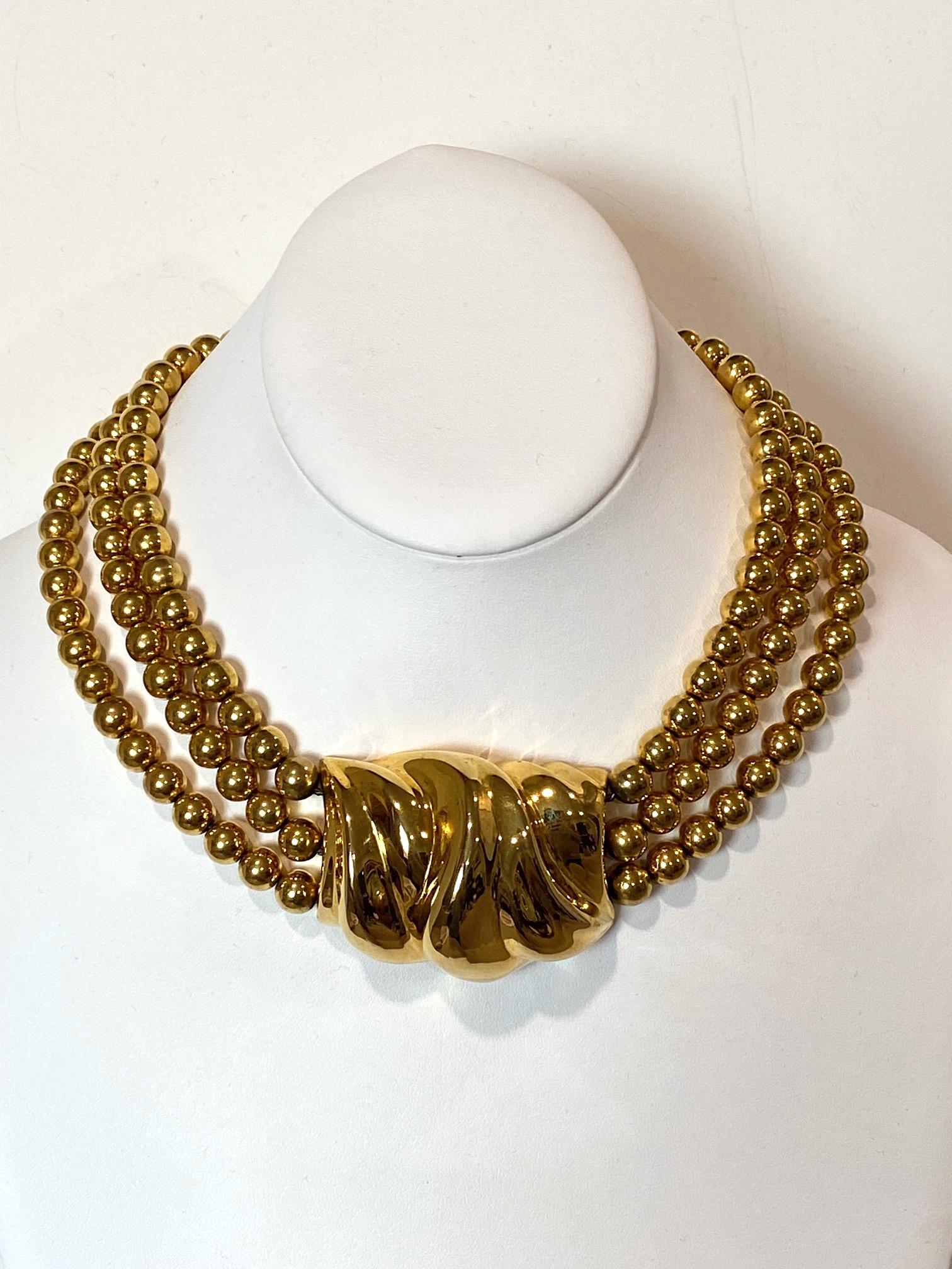 Patricia Von Musulin Gold on Sterling Silver Necklace In Good Condition For Sale In New York, NY
