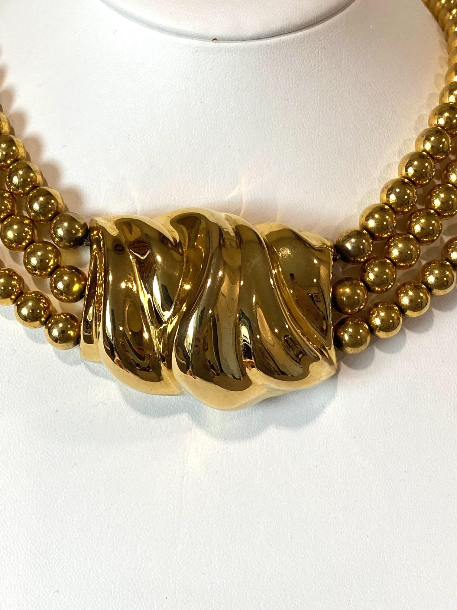 Patricia Von Musulin Gold on Sterling Silver Necklace For Sale 1