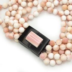 Patricia Von Musulin Multi Strand Pink Conch Shell Bead Necklace
