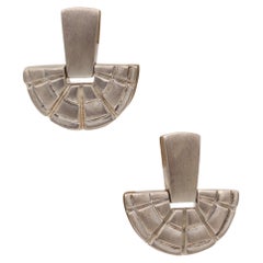 PATRICIA VON MUSULIN Skulpturierte Clips-Ohrringe aus 925er Sterling Silber