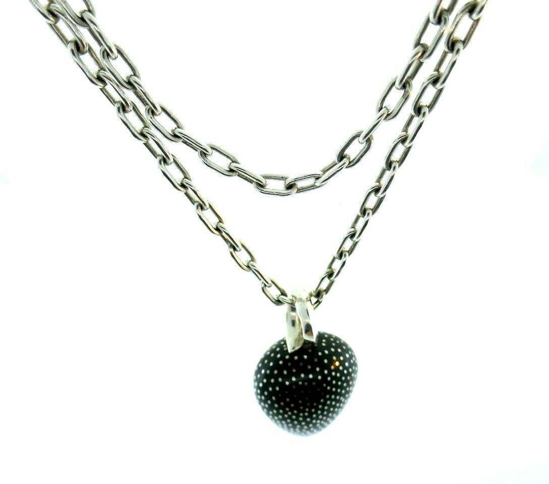 Patricia Von Musulin Sterling Silver Ebony Pendant Chain Necklace 2