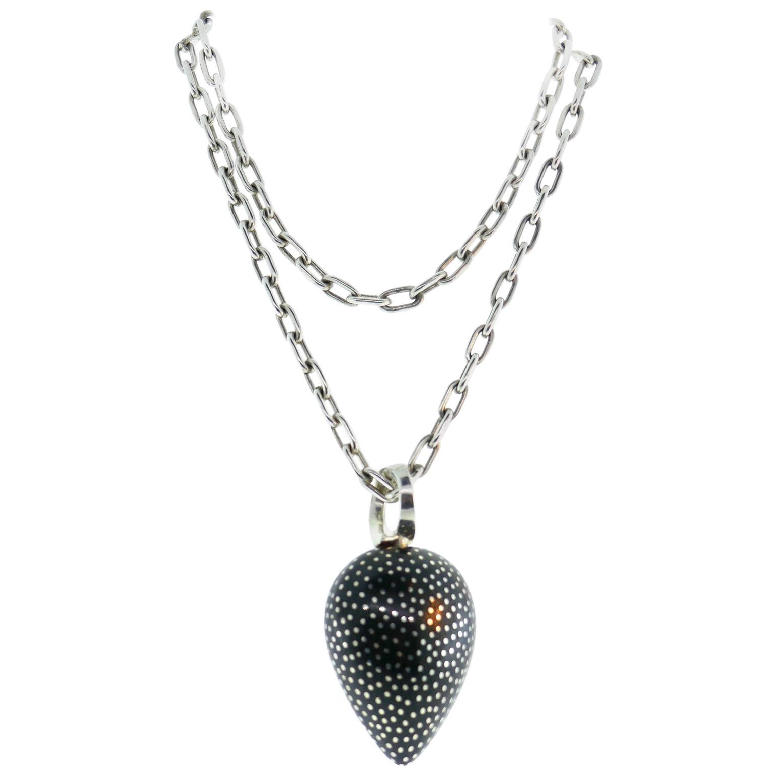 Patricia Von Musulin Sterling Silver Ebony Pendant Chain Necklace