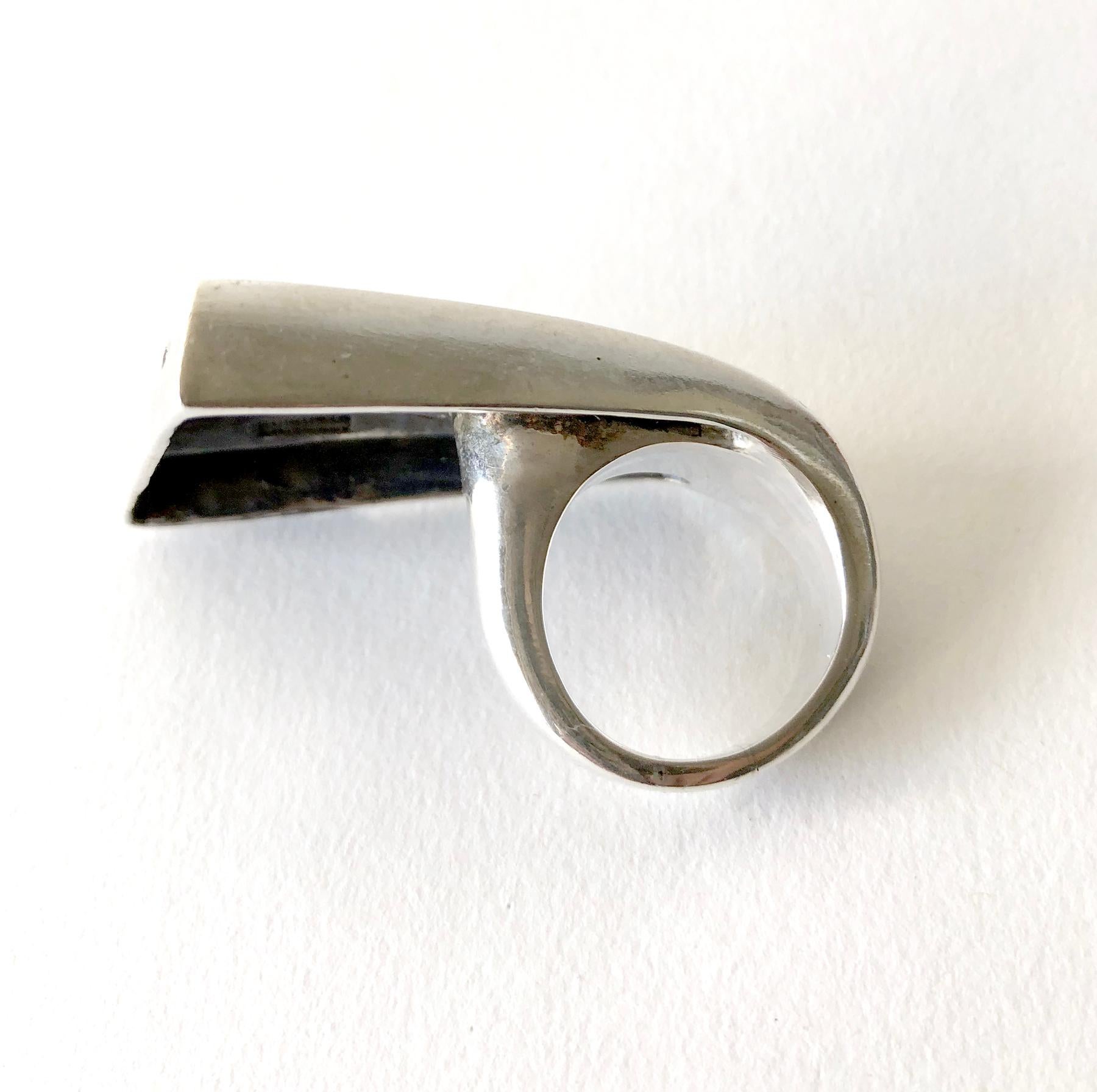 Women's Patricia Von Musulin Sterling Silver Modernist Winged Ring For Sale