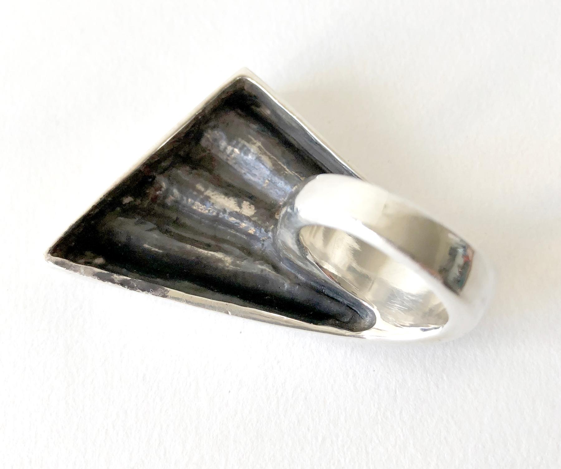 Patricia Von Musulin Sterling Silver Modernist Winged Ring For Sale 1