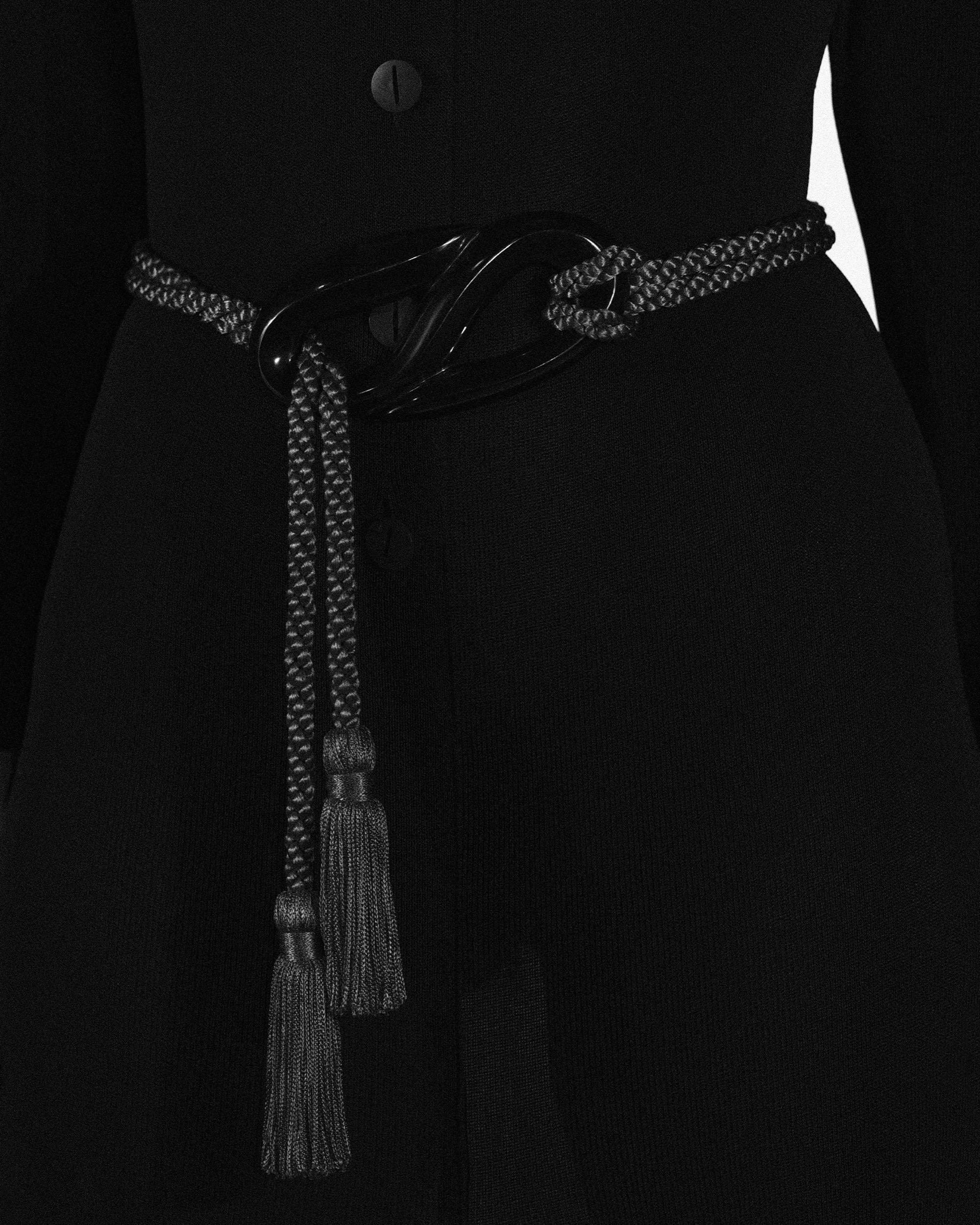 Patricia von Musulin Tassel Belt Black Lucite 1982 Calderon 8