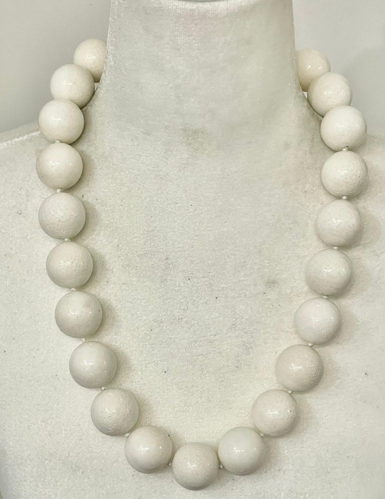 Women's or Men's Patricia Von Musulin Unique White Coral and Vermeil Necklace  For Sale