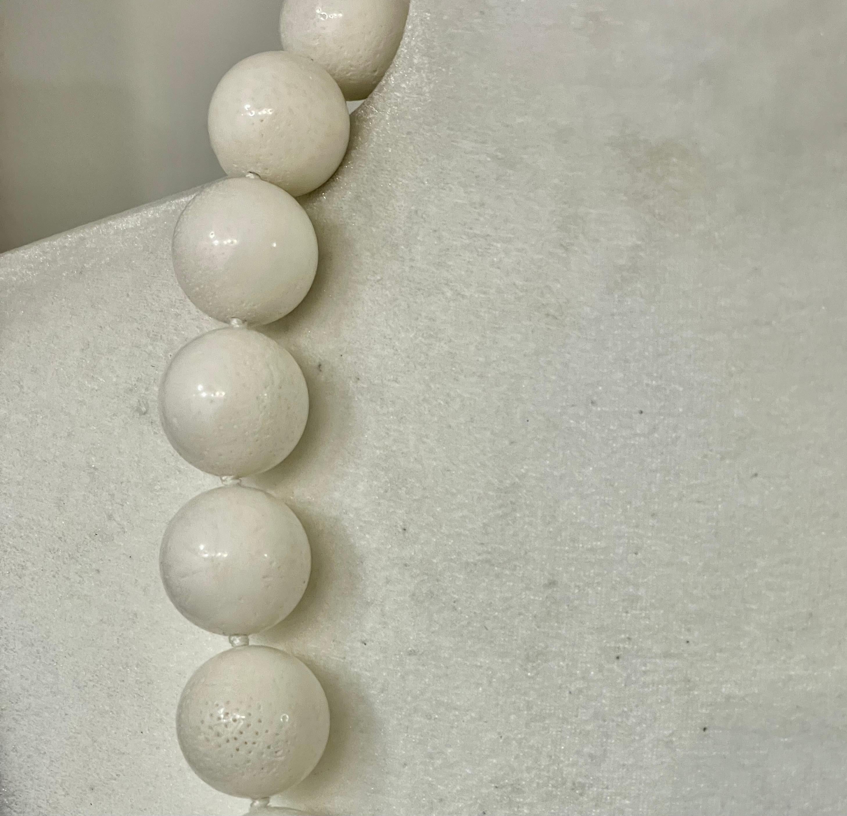 Round Cut Patricia Von Musulin Unique White Coral and Vermeil Necklace 