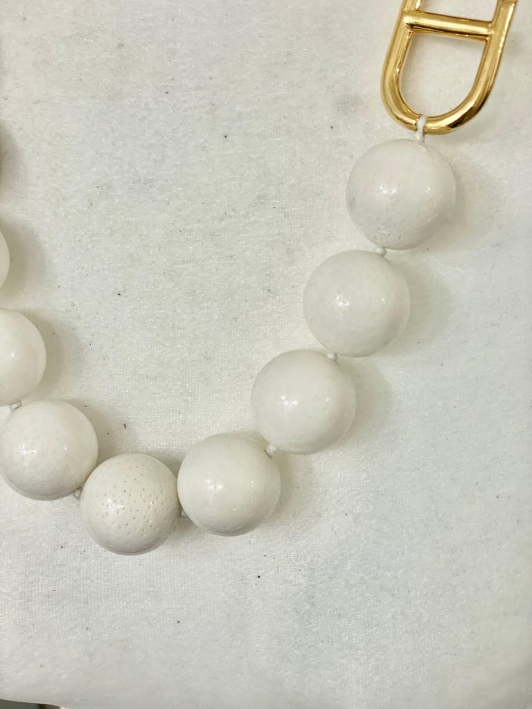 Patricia Von Musulin Unique White Coral and Vermeil Necklace  For Sale 2