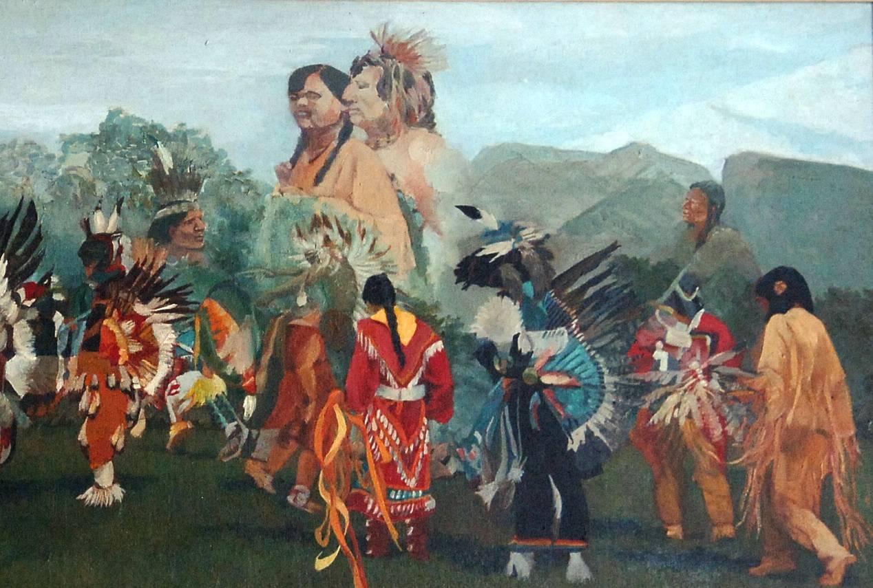Spirit of America. Inter-tribal Opening Ceremony Pow-Wow - Painting by Patricia Warfield