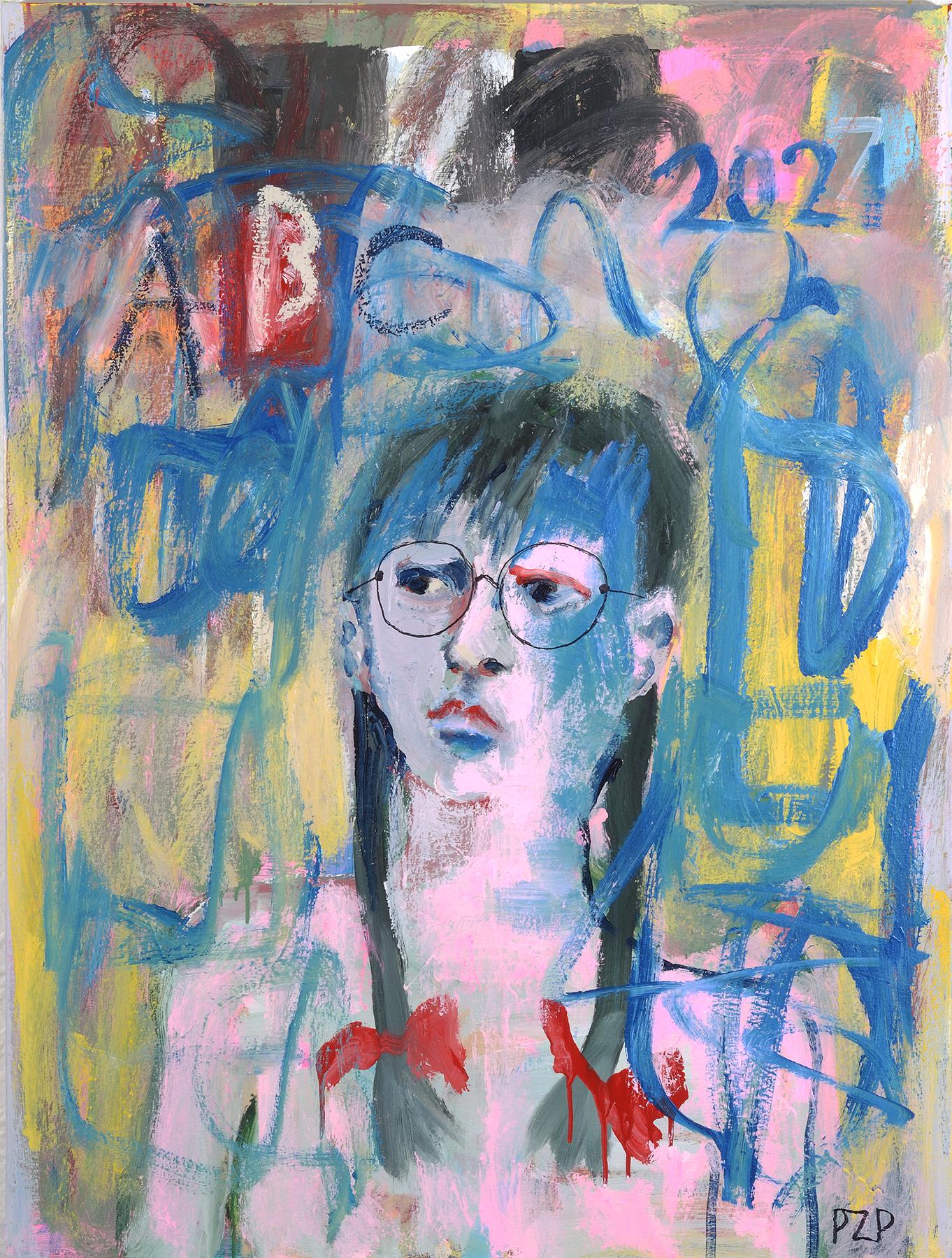 Patricia Zinsmeister Parker Portrait Painting - Alphabet Soup 48 X 36 