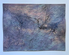 Patricia Zippin "Moon View VIII" 1980s Mixed Media Abstract Painting