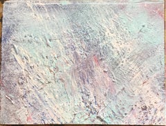 Patricia Zippin "Shades of Blue" Peinture abstraite en techniques mixtes des années 1980