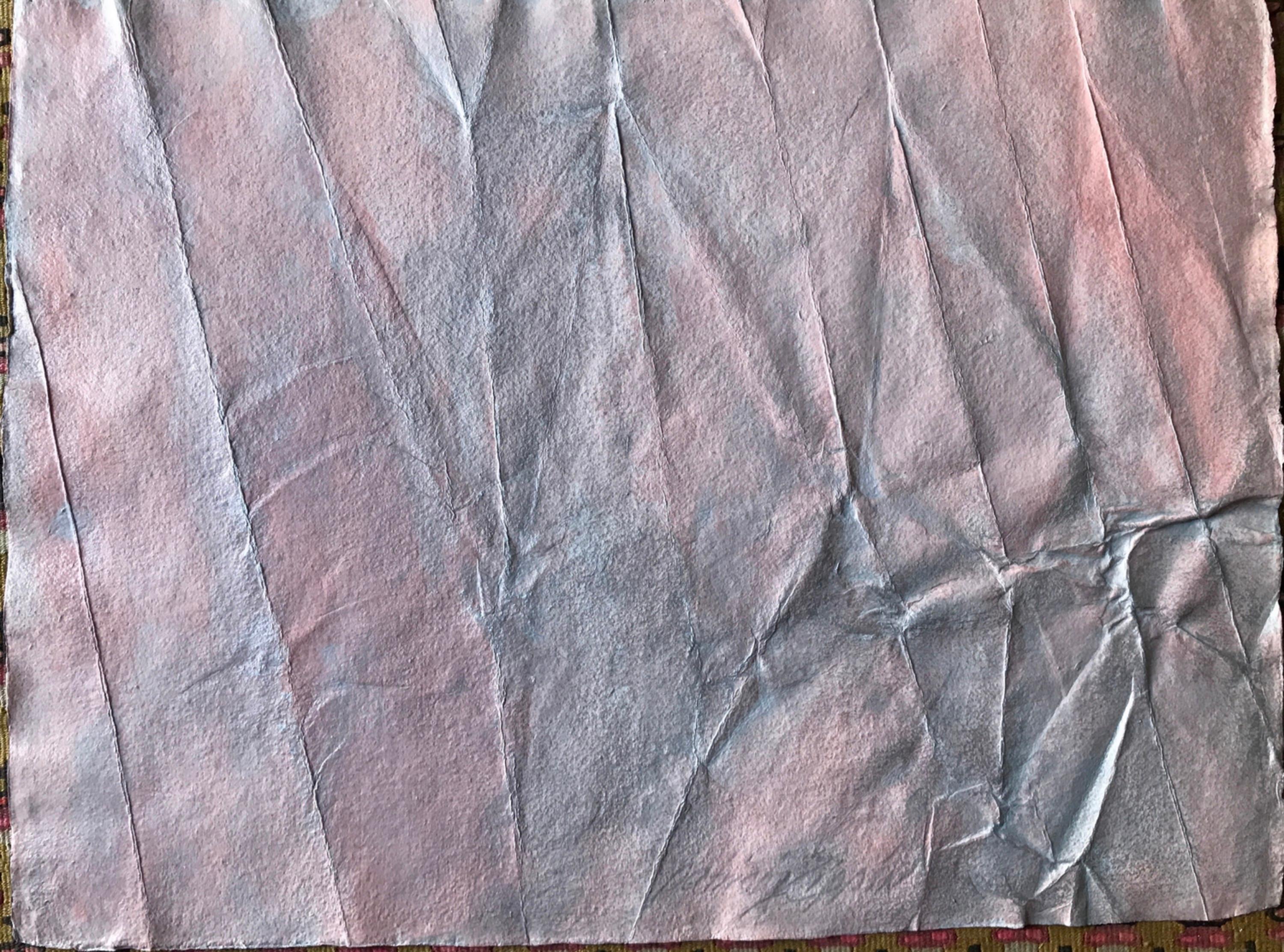 Patricia Zippin "Rughe d'argento" Pittura astratta del 1980