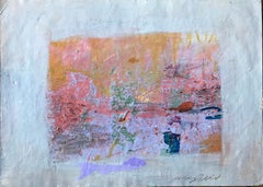 "Pink, Purple and Gold" 1980s Abstract Bay Area Artist Academie Julian