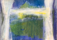 "Vista a través de la ventana" Patricia Zippin Años 80 Técnica mixta Paisaje abstracto