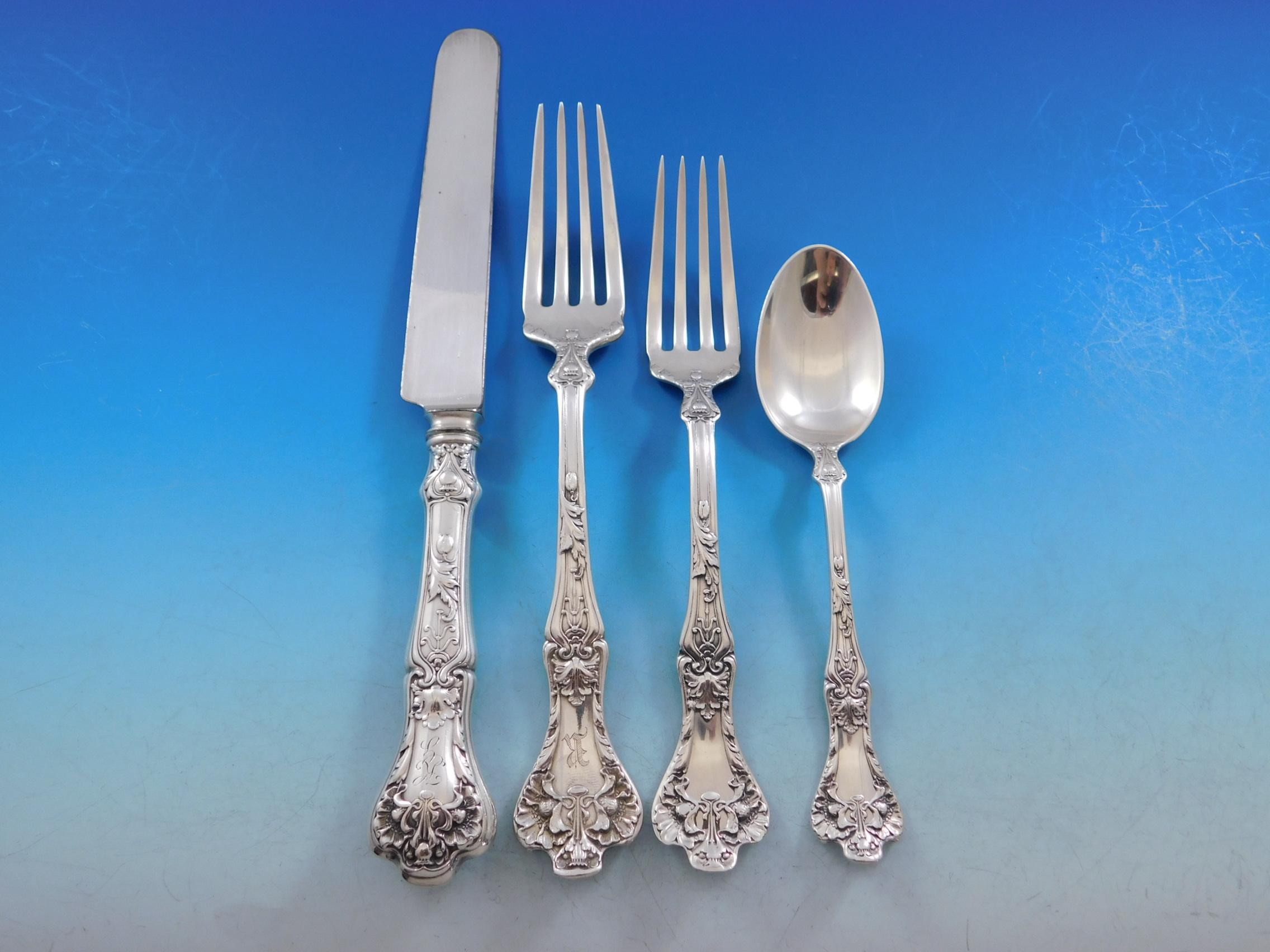 Art Nouveau Patrician by Gorham Sterling Silver Flatware Set for 12 Service 83 Pcs Dinner For Sale