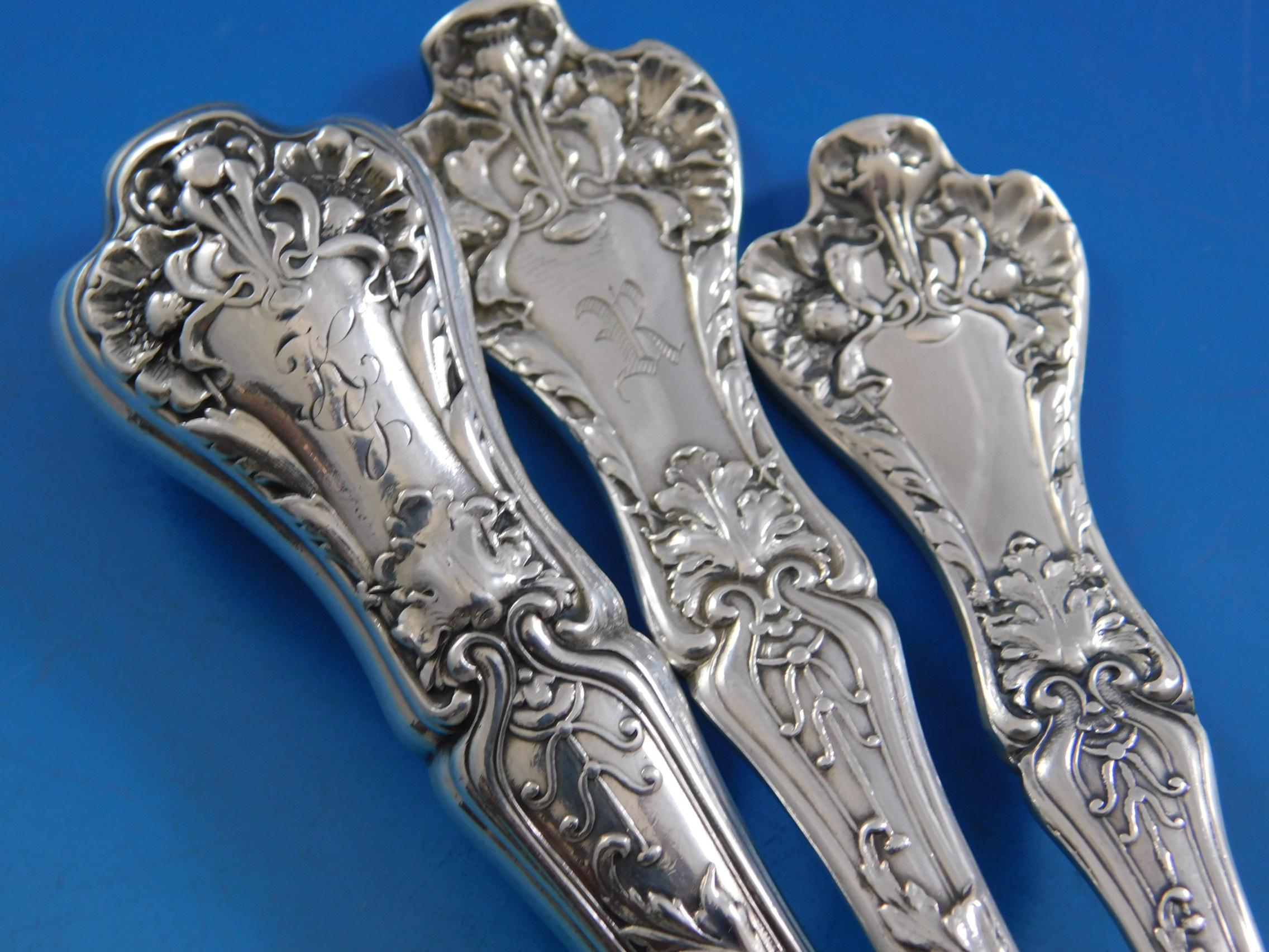 Patrician by Gorham Sterling Silver Flatware Set for 12 Service 83 Pcs Dinner In Good Condition For Sale In Big Bend, WI