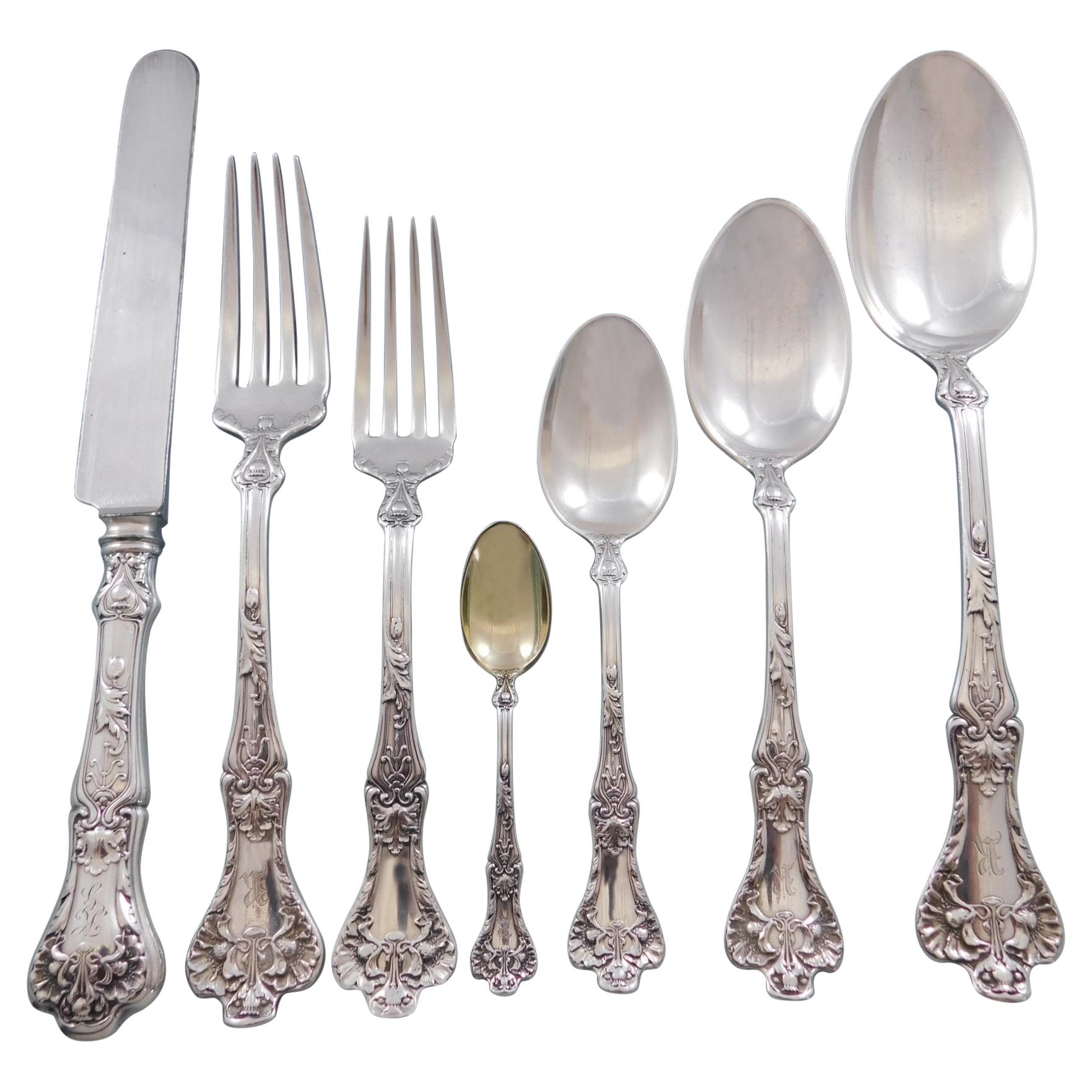 Patrician by Gorham Sterling Silver Flatware Set for 12 Service 83 Pcs Dinner For Sale