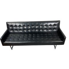 Patrician Furniture Company Mid Century Chrome Sleigh Leg Tufted Sofa