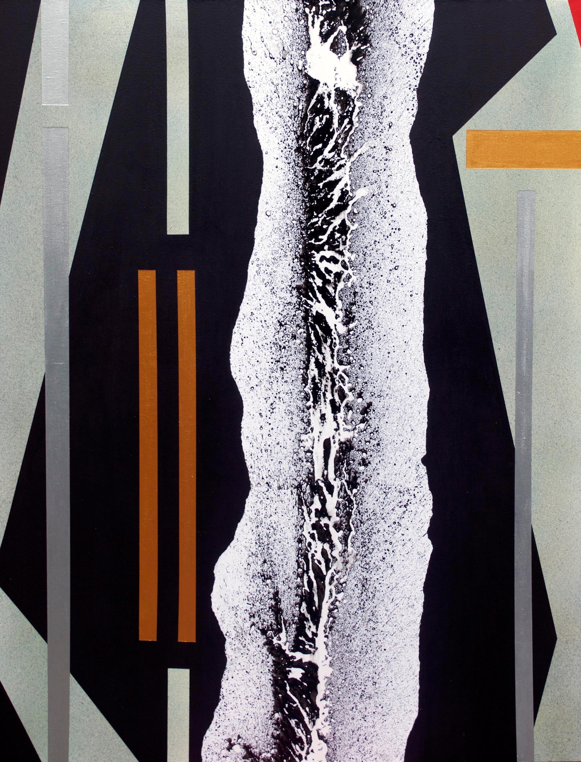 Abismo 2 - Pintura, Técnica mixta y collage sobre lienzo