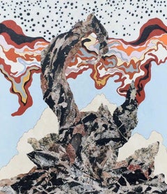Symbole de nos rêves - Peinture, Technique mixte et collage sur toile