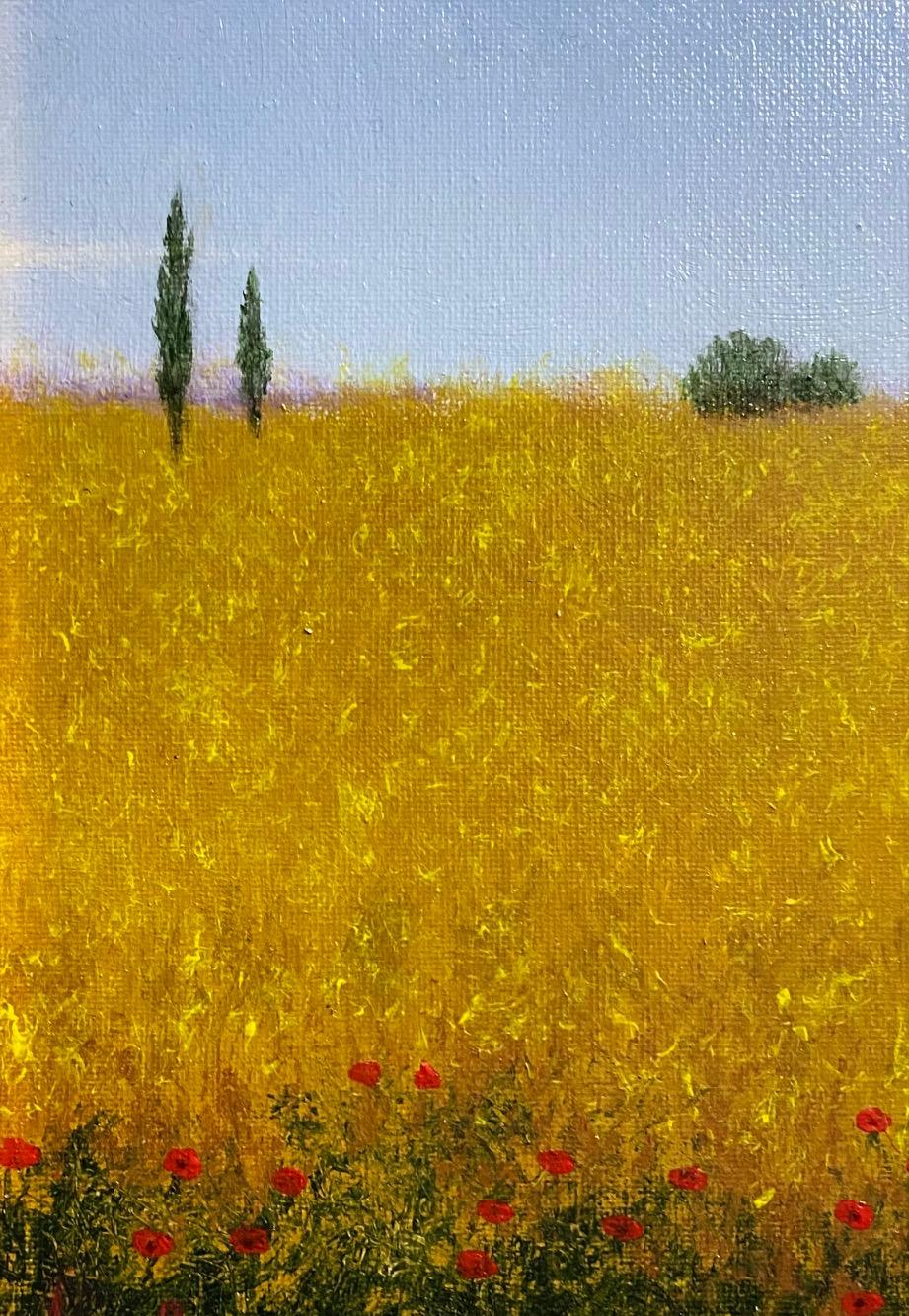 Under the Tuscan Sun IV, original 12x24 contemporary Italian landscape For Sale 5