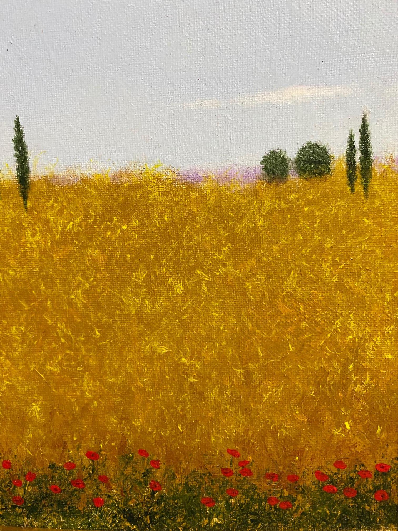 Under the Tuscan Sun IV, original 12x24 contemporary Italian landscape For Sale 1