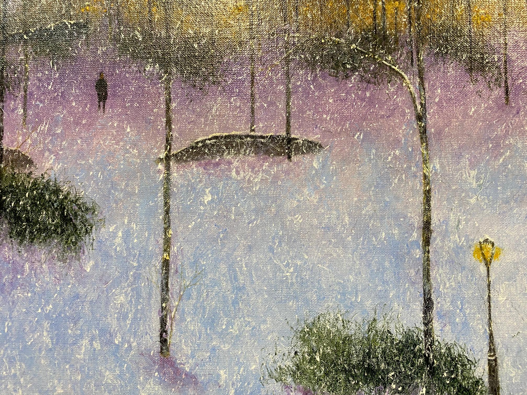 Warm Winter Day, Central Park, original contemporary impressionist NYC landscape For Sale 3