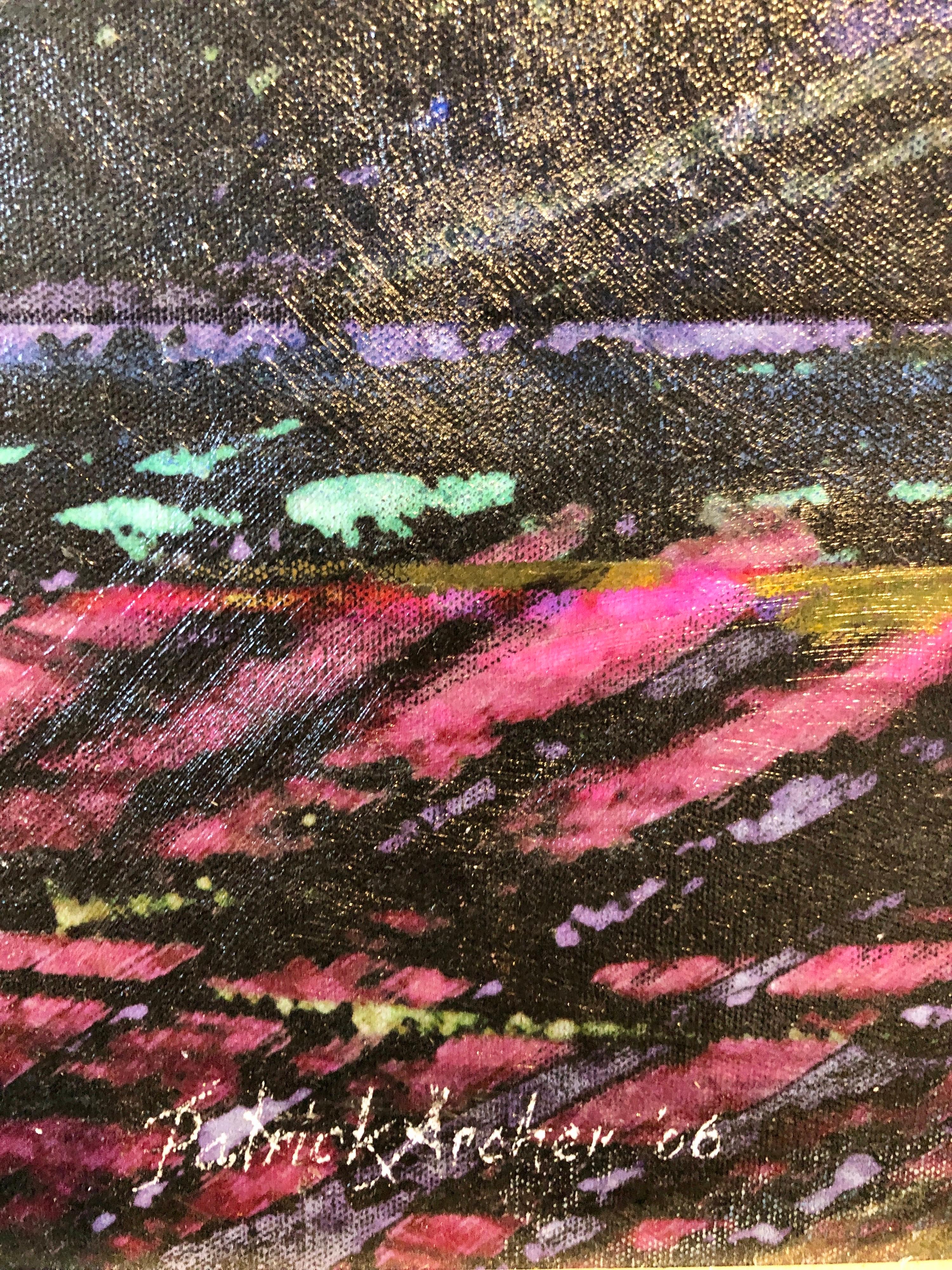 Peinture pop art moderniste multimédia vibrante Day Glo Collage Patrick Archer en vente 2