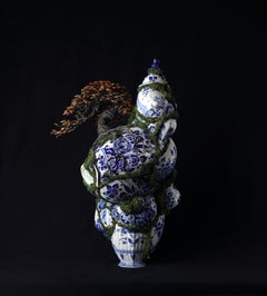 "Montagna olandese con foglie d'autunno", Astratto, Ceramica, Scultura, Tecnica mista