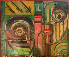 Composition des années 1970 de l'artiste français Patrick Boudon (1944-2019).