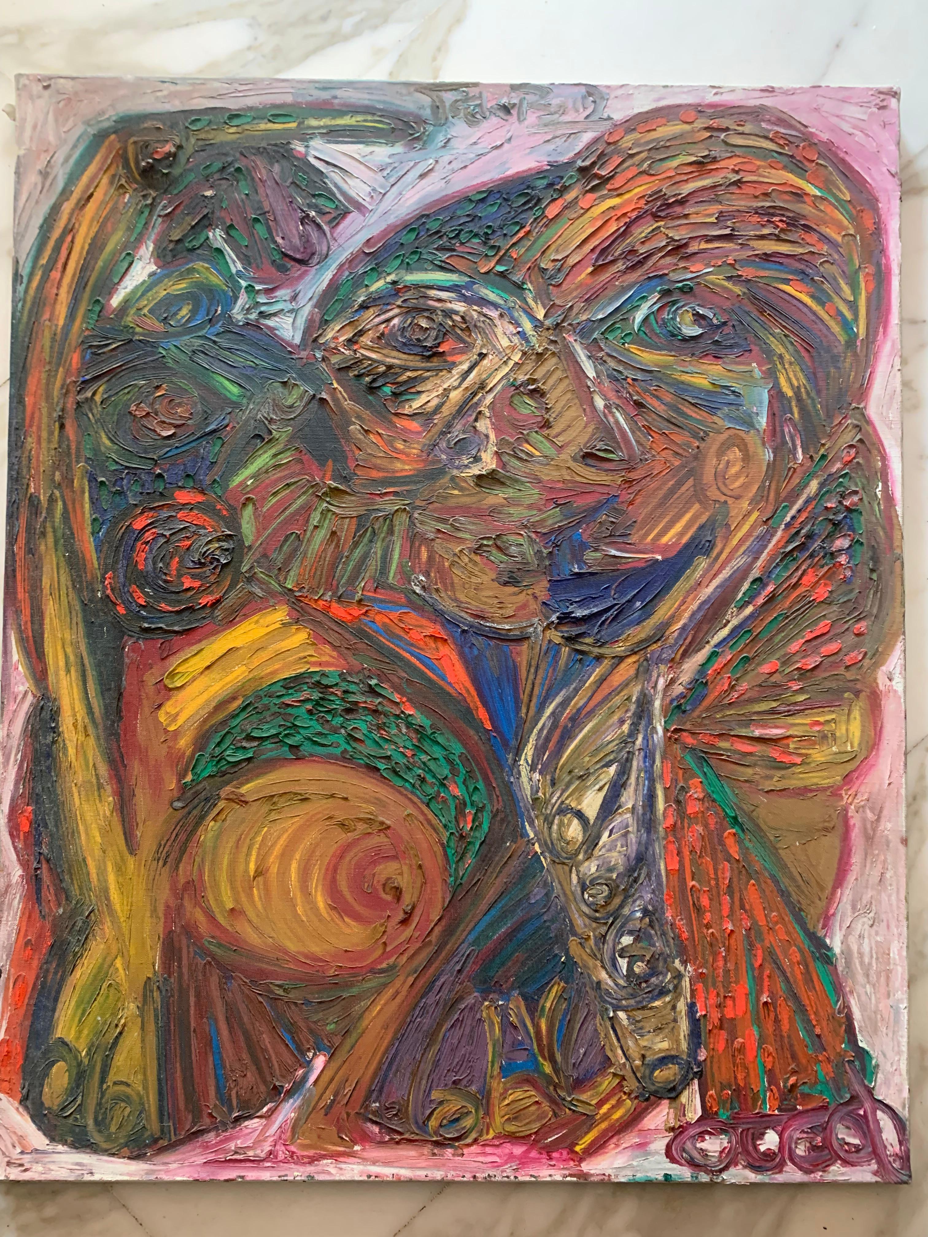 Retrato cubista de mujer. Patrick Boudon. Art Informel. Escuela de París. 1970s. en venta 11