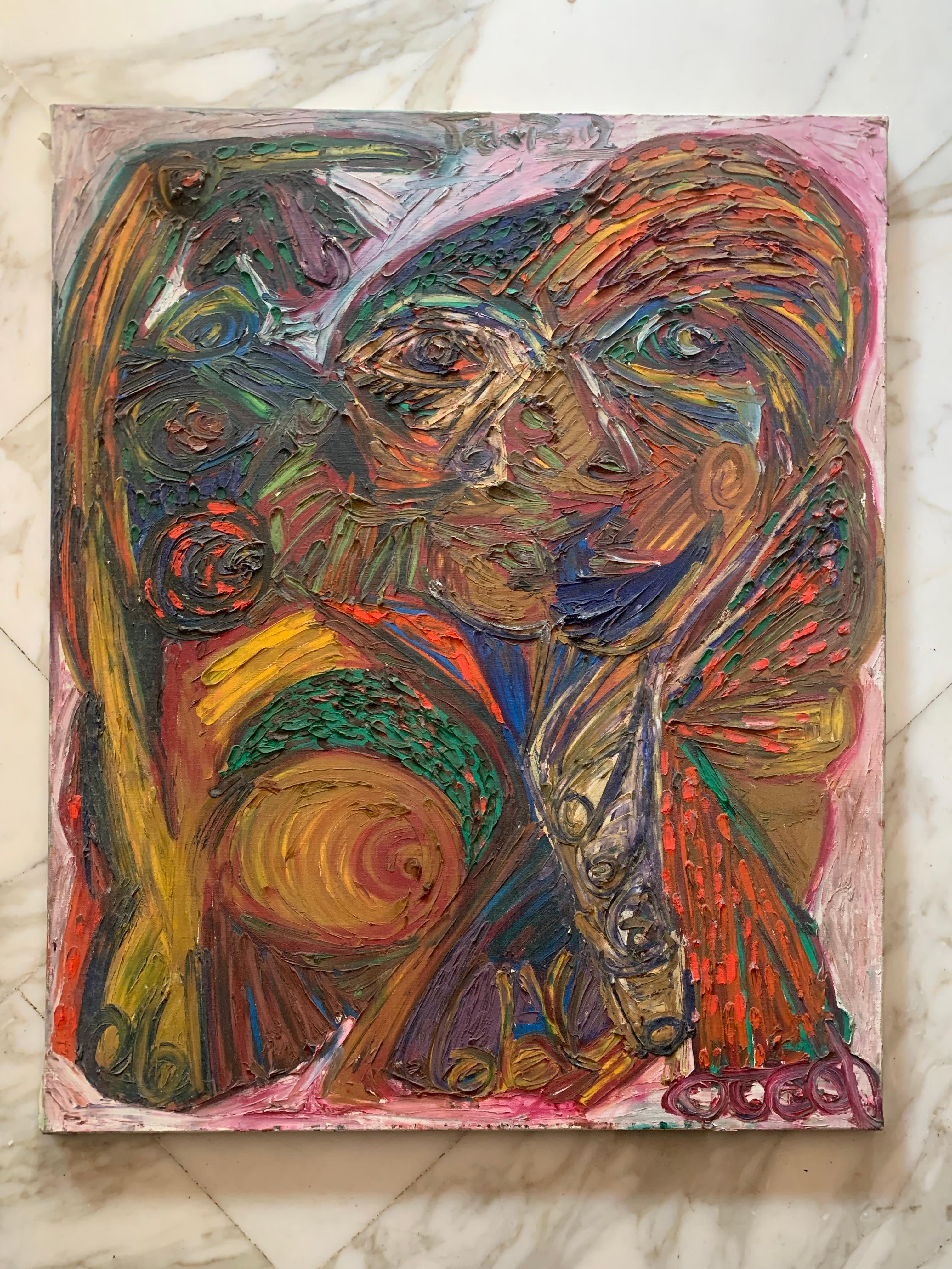 Retrato cubista de mujer. Patrick Boudon. Art Informel. Escuela de París. 1970s. en venta 12
