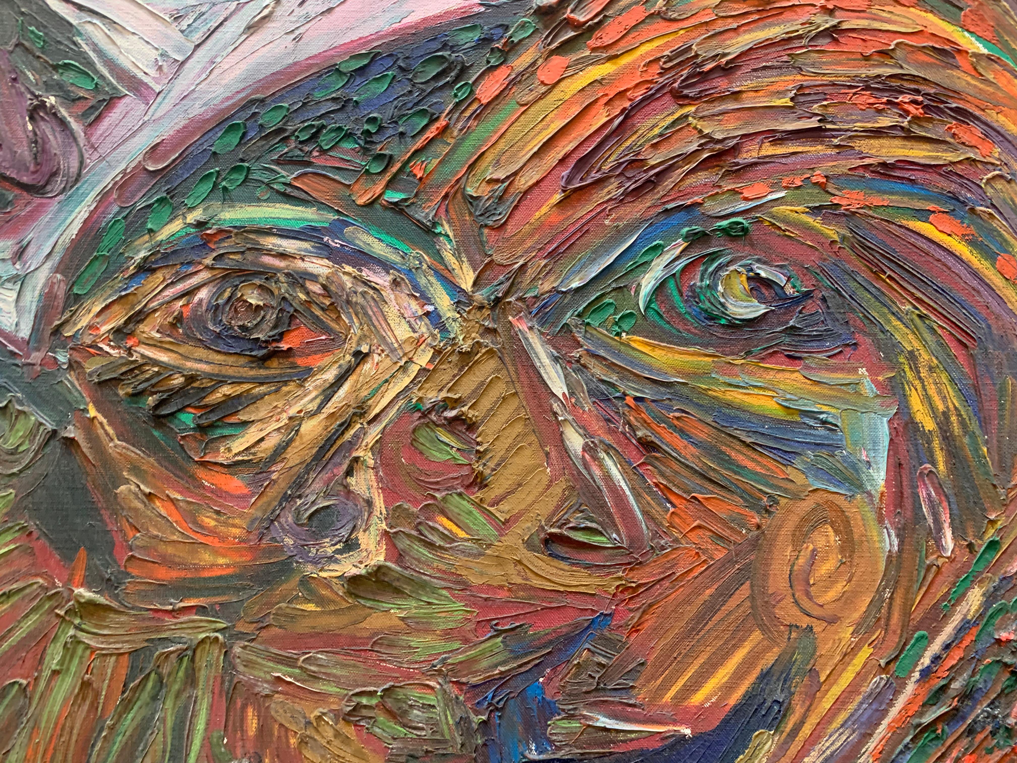 Retrato cubista de mujer. Patrick Boudon. Art Informel. Escuela de París. 1970s. en venta 1